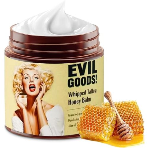 Whipped Beef Tallow and Honey Balm,Grass Fed Grass Finished Face Cream,Tallow Honey Balm Face Moisturizer for Skin Hydrates and Nourishes