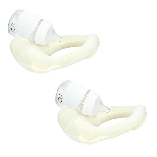 2 Pack Baby Feeding Support Pillow for Parents, Nursing Cushion for Bottle Feeding Comfort, Arm & Wrist Relief Pillow for Infant Care (Beige)