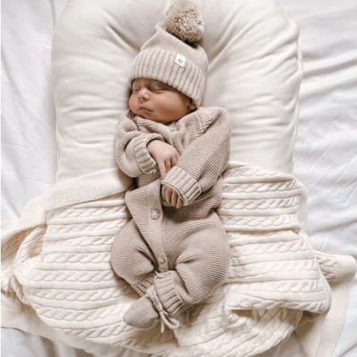 Luna + Luca Classic Purl Knit Jumpsuit - Heather Beige