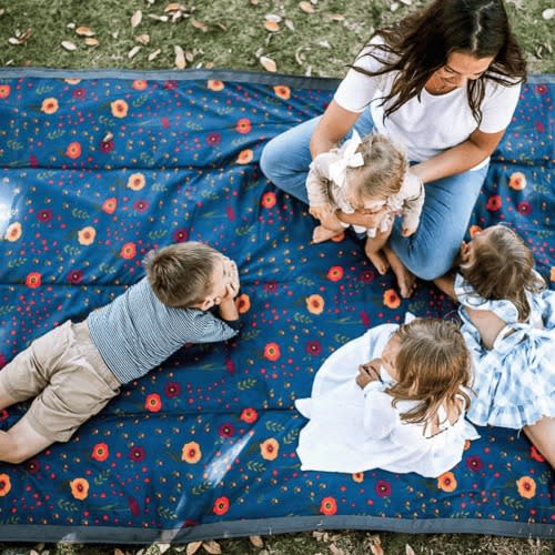 Little Unicorn Outdoor Blanket - Midnight Poppy, 5 X 7 Ft