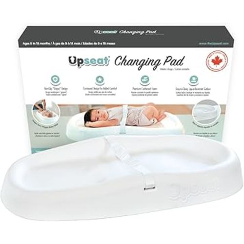 Upseat Baby Changing Pad, Non-Slip Grippy Design, Premium Cushioned Foam, Contoured for Comfort, Waterproof and Easy-to-Clean, Liquid-Resistant (Coconut)
