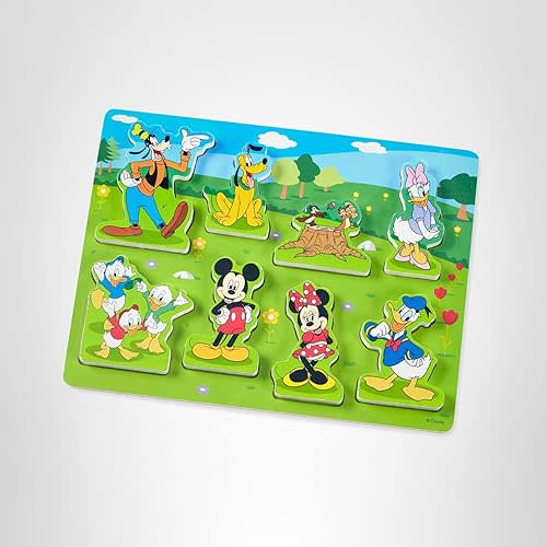Melissa & Doug Disney Mickey Mouse Wooden Chunky Puzzle – 8-Piece Disney Character Puzzle for Toddlers and Kids Ages 2+