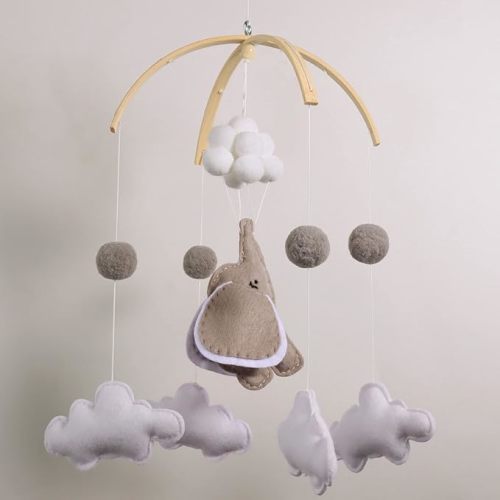 Elephant Boho Crib Mobile for Boys & Girls - Baby Mobile for Bassinet & Pack n Play