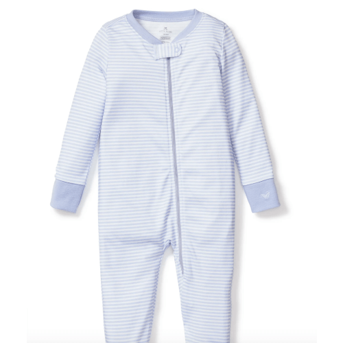 Baby's Pima Romper in Blue Stripes 3-6m