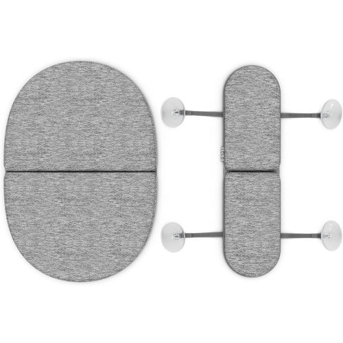 Lalo Knee & Elbow Saver - Foldable Padded Cushions for Bathtime, Quick-Dry, Suction Cups for Stability, Bath Kneeler and Elbow Rest Pad Set 17 x 11.5 in Knee Pad & 16 x 4.5 in Elbow Pad - Heather Grey