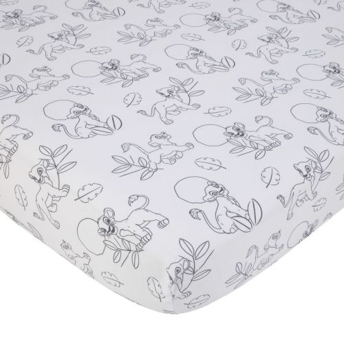 NoJo Disney Lion King Leader of the Pack Black and White Super Soft Fitted Crib Sheet