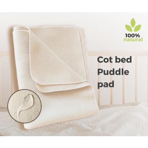 Natural Wool Cot Bed Pad (100x150cm) | Organic Mattress Protector for Kids, Eco Puddle Pad