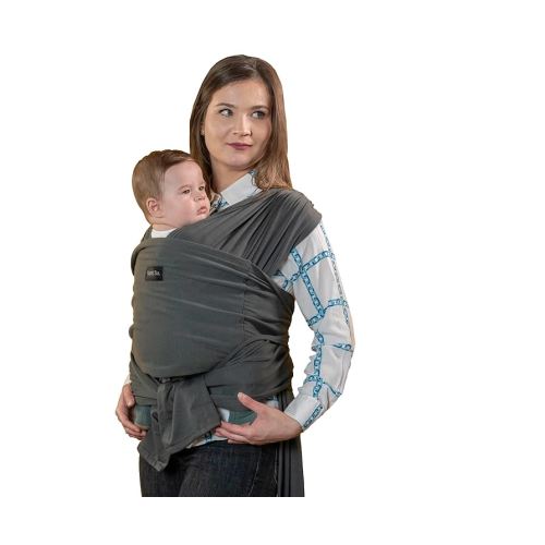 Premium Adjustable Baby Wrap Carrier for Mom&Dad, Easy to Wear, Lightweight, Ideal for Baby Registry, Hands-Free Babywearing Wrap for Newborn to Toddler 8-35lbs(Gray)