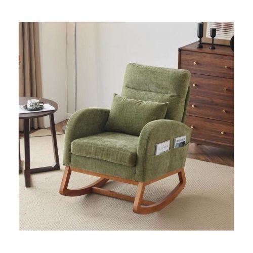 Karl Home Upholstered Green Rocking Chair