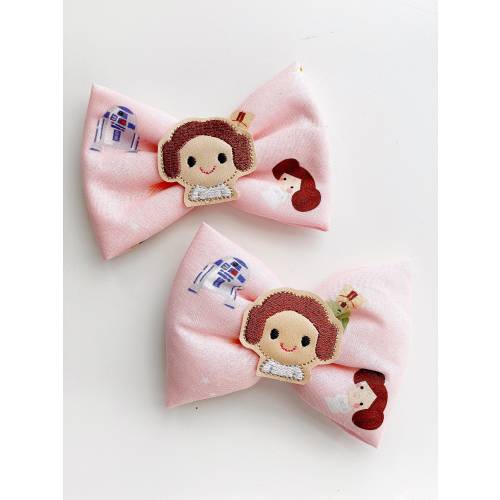 Leia Hair Bow, Star Wars Hair Bow, Pink Fabric Hair Clip, Leia Hair Bow, Star Wars Hair Bow, Princess Leia Hair Clip, Pink Star Wars