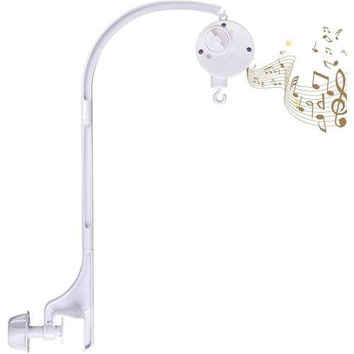 24 inch Baby Crib Mobile Bed Bell Holder Arm Bracket, with Music Box, The Foundation can be Adjusted Width-DIY Toy Decoration