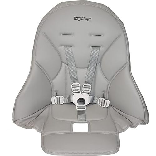 Peg Perego Siesta/Prima Pappa Zero 3 high chair replacement upholstery with seat belt, Ice (Grey)