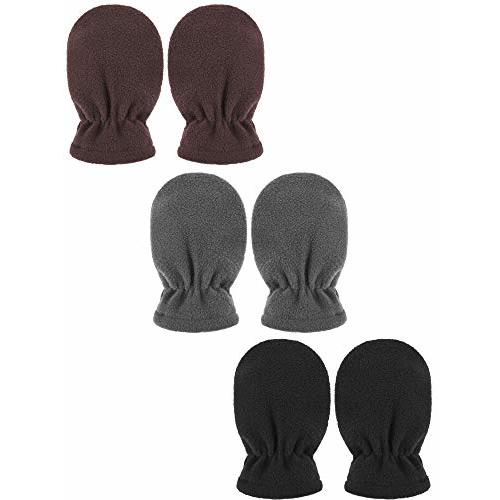 SATINIOR 3 Pairs Baby and Toddler Winter Mittens Kids Fleece Warm Mittens for Baby Boy Girl