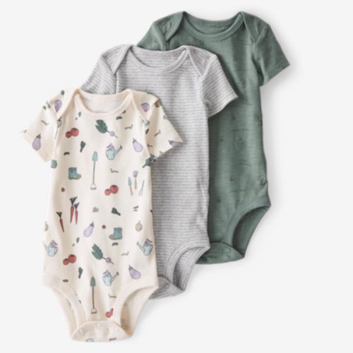 little planet by carter's unisex-baby 3-pack Short Sleeve Bodysuits Made With Organic Cotton