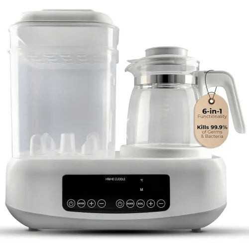 Multifunction Baby Bottle Sterilizer and Dryer – Electric Steam Sterilization, Breast Milk & Formula Heater, Compact Warmer with Temperature Control, Baby Essentials