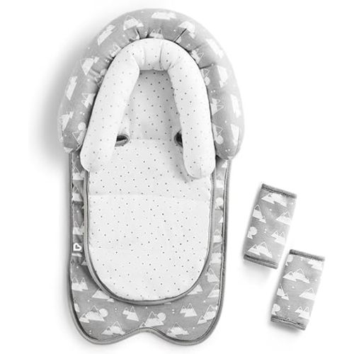 Munchkin® Brica® XtraGuard™ Head Support & Strap Cover for Baby Car Seats with Silver-Ion Technology, Mountains