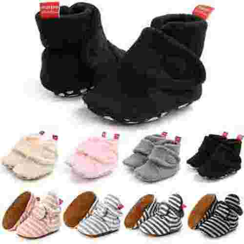 Baby Booties Infant Newborn Boys Girls Slippers Warm Crib Sock Shoes Indoor First Walker Prewalker