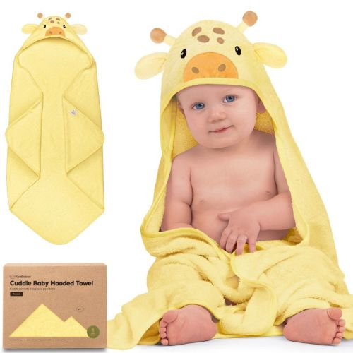 KeaBabies Cuddle Baby Hooded Towel, Organic Baby Bath Towel, Hooded Baby Towels, Baby Beach Towel for Newborn, Kids (Giraffe)