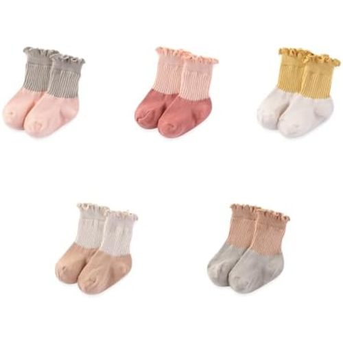 Unisex Baby Boy Girl Socks 5 Pack Ankle Crew Socks Breathable Socks Newborn Accessories Set 0-5T