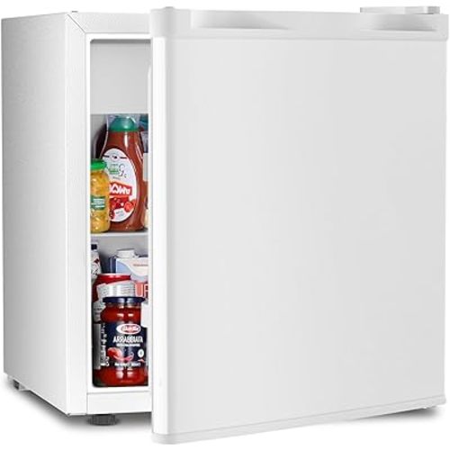 Antarctic Star Mini Fridge Compact Refrigerator with Freezer, Single Reversible Door, Dorm Fridge, Wire Shelf, Defrost Button, for Bedroom, Office, Garage, 1.7 Cu. Ft, White
