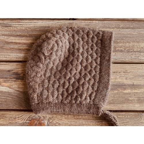 Gender neutral baby bonnet, Baby winter hat, Baby alpaca hat with ties, Infant knitted cap, Knitted bonnet for baby, Brown bonnet boy