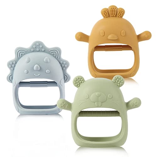Baby Teethers 0-6 Months, BPA Free Baby Chewing Toys, Easy-to-Grasp Shapes with Soft Texture for Sensory Exploration and Itching Relief During Teething