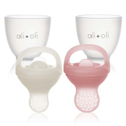 Food & Fruit Feeder Pacifier Set for Baby (Snow & Blush)