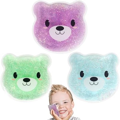 Hilph Kids Ice Packs for Boo Boos, Toddler Ice Packs Reusable Boo Boos Buddy Ice Packs Hot Cold Compress for Kids Injuries, Pain Relief, Bumps & Bruises (3 Bears)
