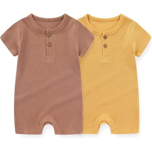 Unisex Short Sleeve Baby Romper 2 Pack