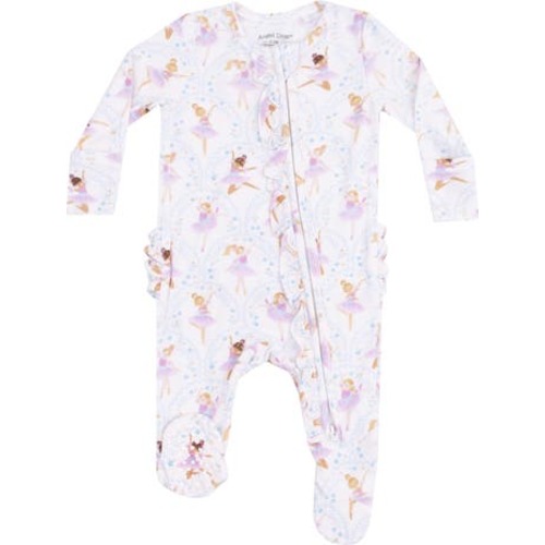 Bow Ballerinas Zip Footie, 0-3M