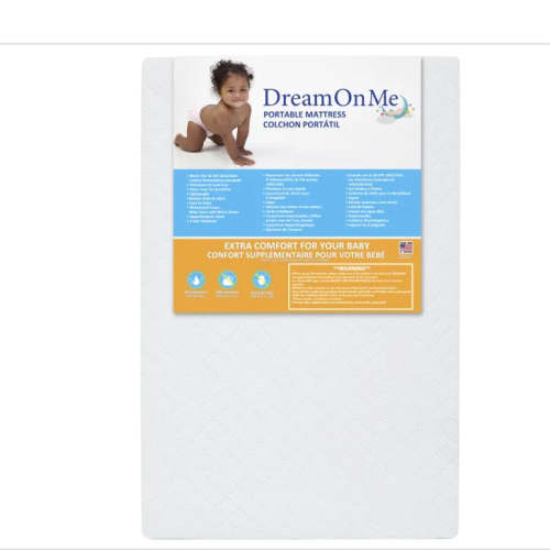 Holly 3-Inch Fiber Portable Mini Crib Mattress - White