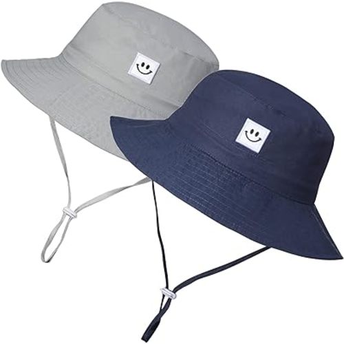 MaxNova Baby Sun Hat Smile Face UPF 50+ Toddler Bucket Hat for boys girls 0-7 Years
