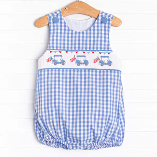 Fore Freedom Smocked Bubble, Blue – Stitchy Fish