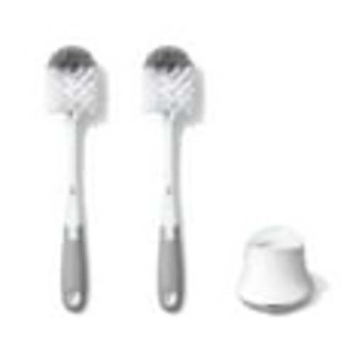 OXO Tot Bottle Brush with Nipple Cleaner and Stand - 2 Pack - Gray