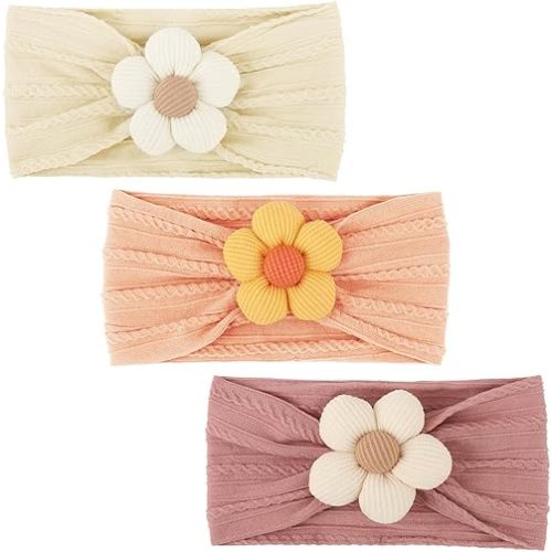 Baby Flower Headbands Nylon Baby Girl Headbands Handmade Hairbands Hair Accessories for Newborn Infant Toddler Baby Essentials