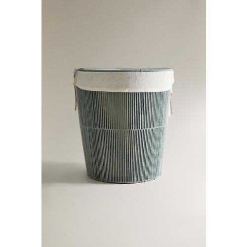 FABRIC-LINED LAUNDRY HAMPER