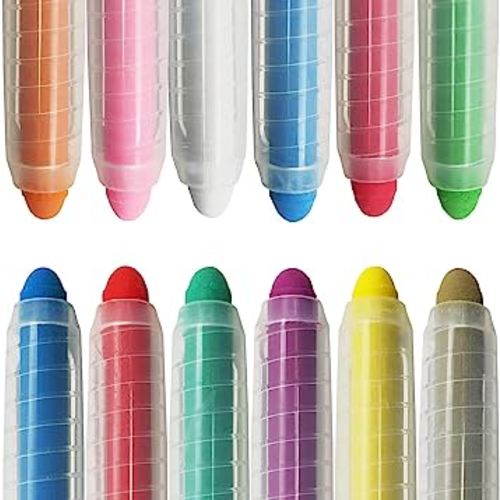 Non-toxic Dustless Chalk for Kids, Colored Sidewalk Chalk With Holder The Best Art Tool for Blackboard Kids Children Drawing Writing,12PCS