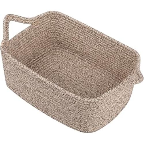 OIAHOMY Woven Basket, Gift Basket Empty with Gift Bags and Ribbons, Rope Baskets for Baby Showers, Storage Baskets with Handles for Nursery, Pet Toy Organizer - Brown