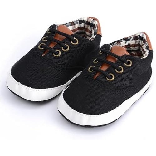 Meckior Infant Baby Girls Boys Canvas Shoes Soft Sole Toddler Slip On Newborn Crib Moccasins Casual Sneaker Austin Boy's Flat Lazy Loafers First Walkers Skate Shoe