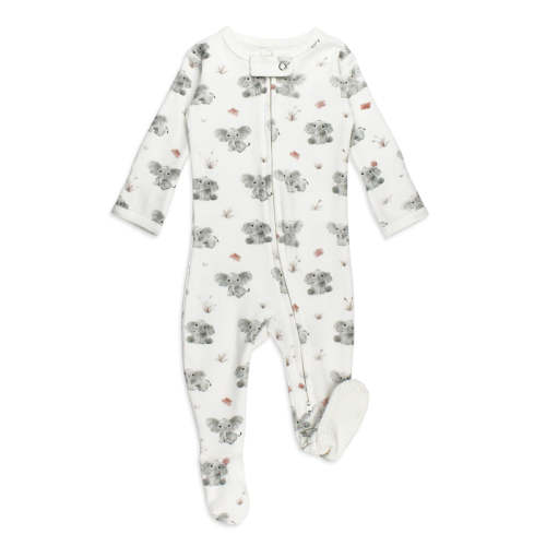 Organic 2-Way Zipper Footie in Baby Elephant Preemie-NB