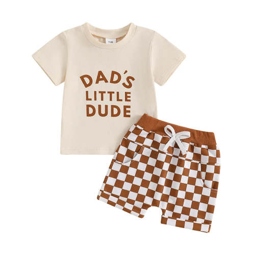 Baby Toddler Boys 2Pcs Dad's Little Dude Summer Outfit Letter Print Sh – August + Willow