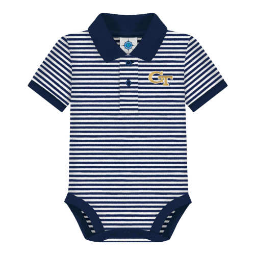 Georgia Tech Yellow Jackets Striped Polo Bodysuit | College Baby