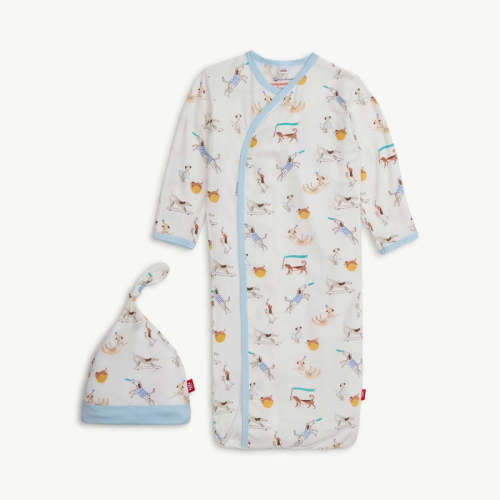 howlarious modal magnetic cozy sleeper gown + hat set