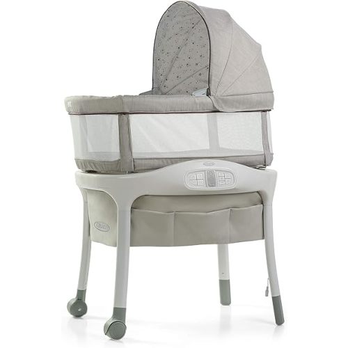 Graco Sense2Snooze Baby Bassinet with Cry Detection Technology and Responds to Baby's Cries to Help Soothe Back to Sleep, Roma