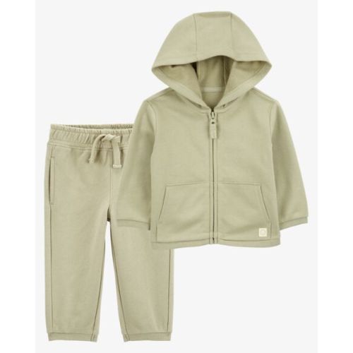 Baby 2-Piece French Terry Hoodie & Joggers Set - Olive | Carter's