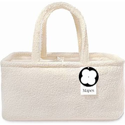MAPES New Diaper Caddy Organizer - Removable Divider Large Diaper Caddy Basket, Portable Storage for Diapers, Wipes and Baby Stuff, Nursery Organizer Holder Tote Bag, Best Gift for Baby Shower