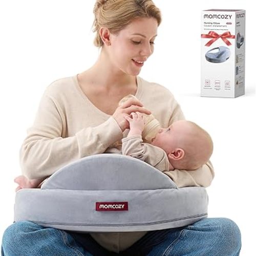 Momcozy Original Nursing Pillow for Breastfeeding, Ergonomic Comfort Breastfeeding Pillows for More Support for Mom & Baby, with Adjustable Waist Strap and Removable Cotton Cover