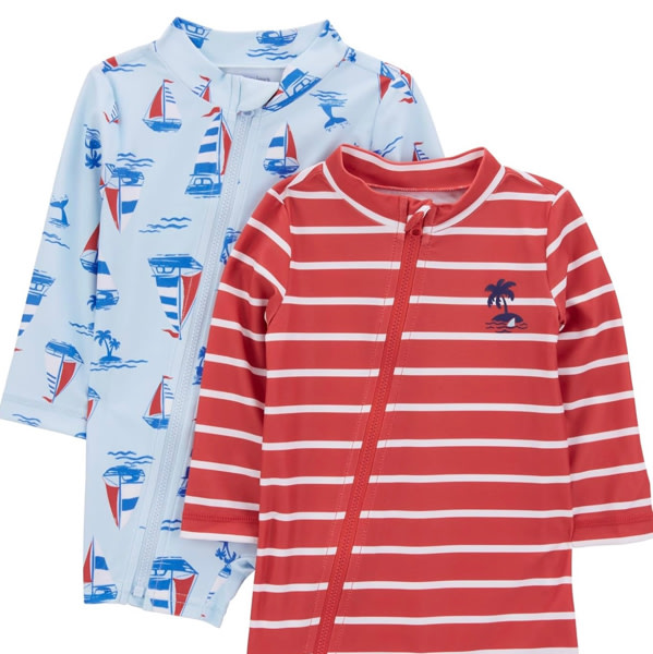 Simple Joys by Carter's Baby Boys' 2-Pack 1-piece Zip Rashguards