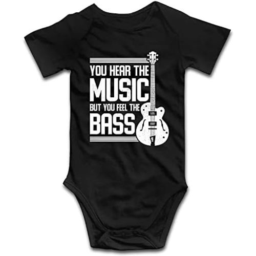 DOQOSESHY You Hear The Music But You Feel The Bass Cute Baby Bodysuit For Bass Player
