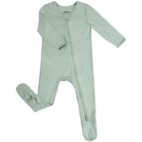 BubblePanda Rayon Made From Bamboo Baby Pajamas Baby Clothes for Boys Girls Unisex Zip-Front Non-Slip Onesie Sleeper